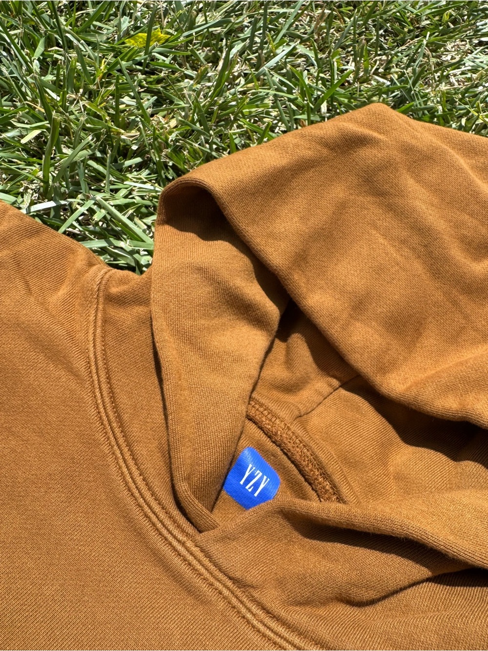 YZY X GAP Brown/Tan Hoodie with Blue Logo Tag